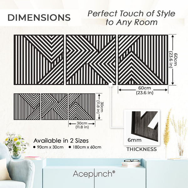 Acepunch Asymmetrical Lines Wood Wall Art Decor AP1288
