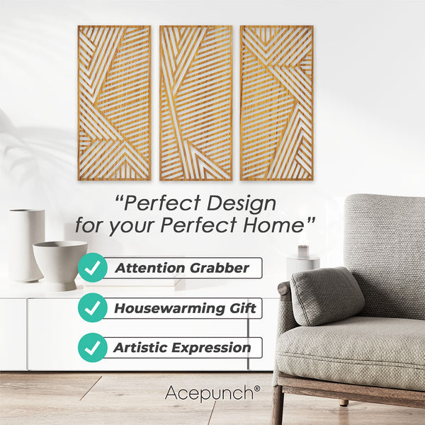 Acepunch Dimensional Khaki Wood Wall Art Decor AP1285