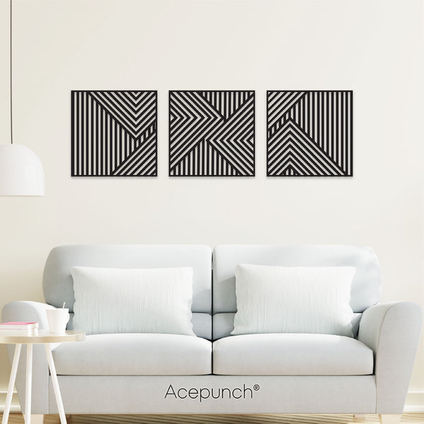 Acepunch Asymmetrical Lines Wood Wall Art Decor AP1288