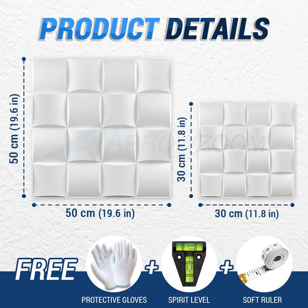 Acepunch Textured PVC 3D Wall Panel 16 Cube Design - AP1210