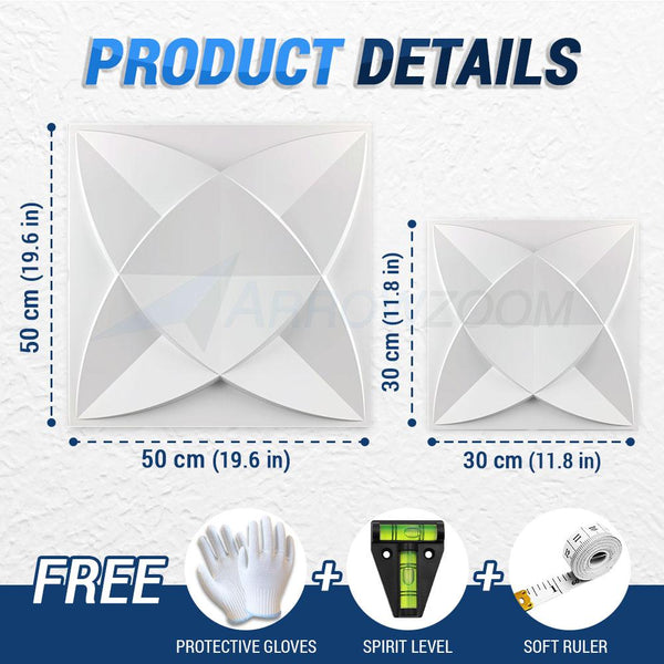 Acepunch Textured PVC 3D Wall Panel Four Leaf Clover Design - AP1215