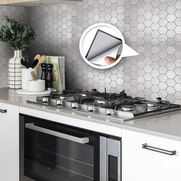 Acepunch Iron Hive Adhesive Peel and Stick Aluminum Metal Tile Backsplash - AP1342