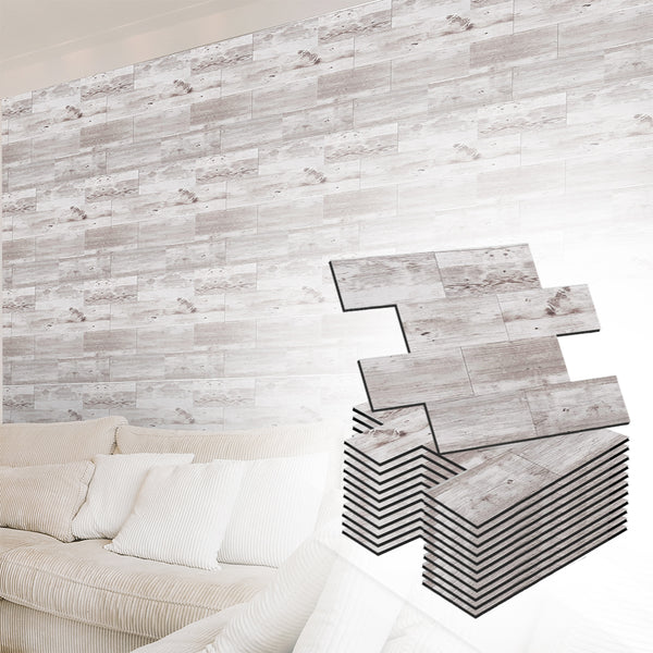 Acepunch Old Wood Adhesive Peel and Stick PVC Tile Backsplash - AP1344