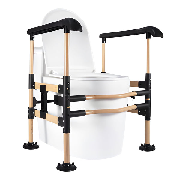 Adjustable Wood Design Secure Toilet Safety Rail for Enhanced Mobility - MO30003