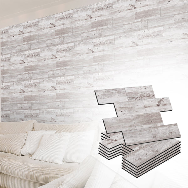 Acepunch Old Wood Adhesive Peel and Stick PVC Tile Backsplash - AP1344