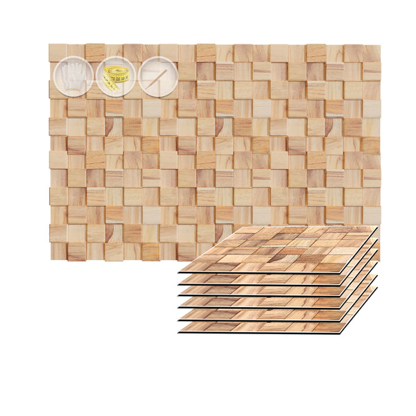 Acepunch Trendy Lumber Yellow  Mosaic Wall Decoration 30 x 30cm (12 x 12in)-AP1364